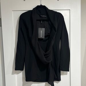 Black Draped Blazer dress